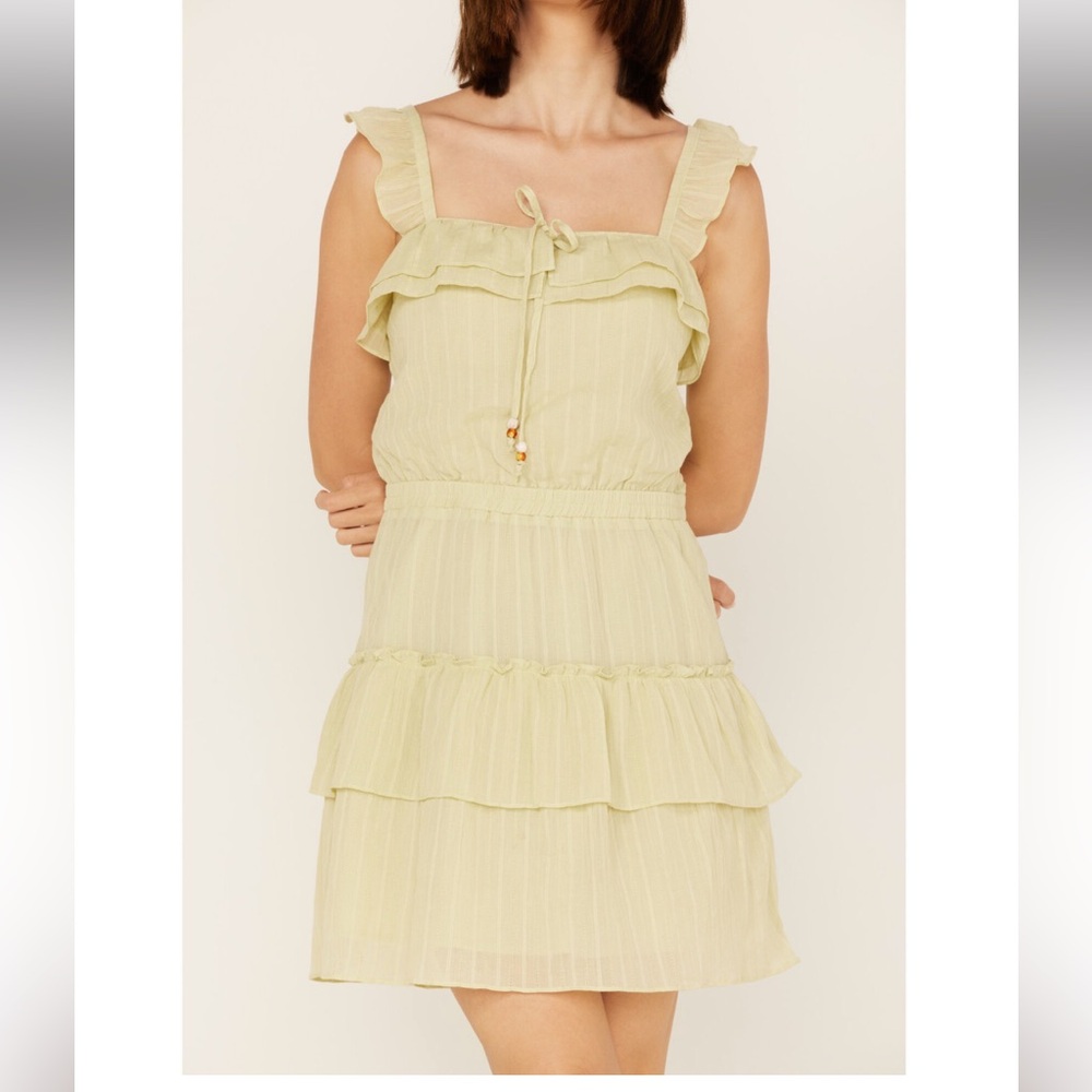 NWT Heartloom RIANNE RUFFLE TIERED DRESS size M Green - Picture 6 of 11